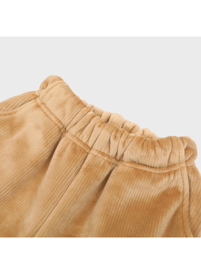Zara Kids' Cozy Cute Warm Fleece Casual Pants With Color-block Embroidered Design For Outdoor Adventures - Image 4