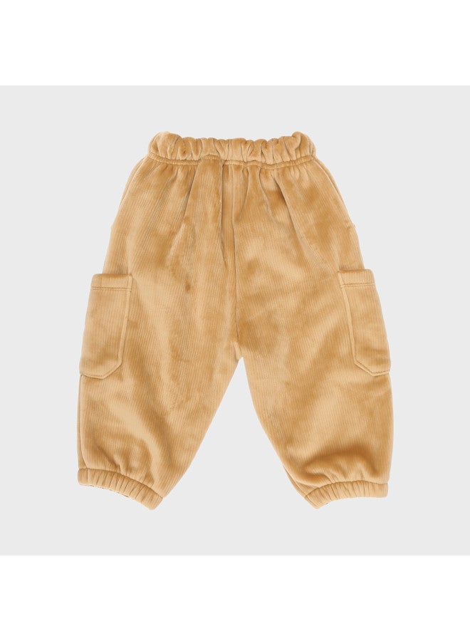 Zara Kids' Cozy Cute Warm Fleece Casual Pants With Color-block Embroidered Design For Outdoor Adventures - Image 3