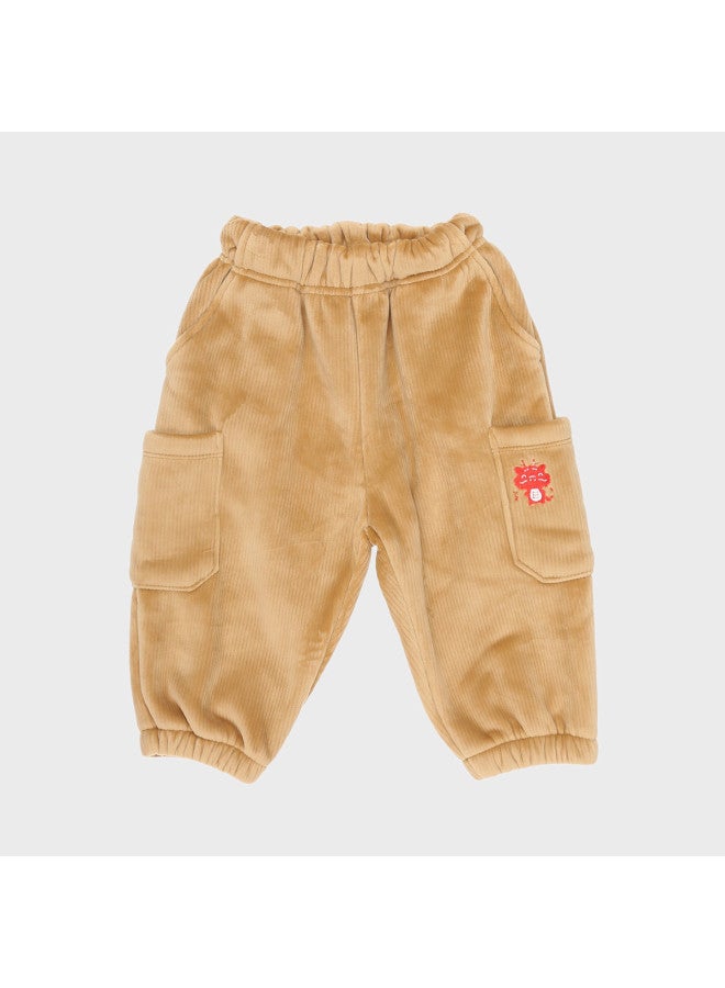 Zara Kids' Cozy Cute Warm Fleece Casual Pants With Color-block Embroidered Design For Outdoor Adventures - Image 2