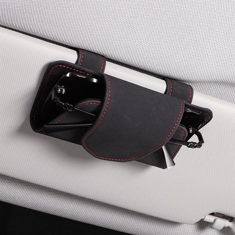 Car Glasses Box Suede Sun Visor Bill Storage Clip Glasses Clip Sunglasses Box Car Sunglasses Box Bag - Image 3