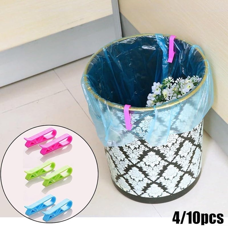 مشابك بلاستيكية زرقاء لأكياس القمامة 10 قطع لإدارة نفايات المطبخ - Image 5