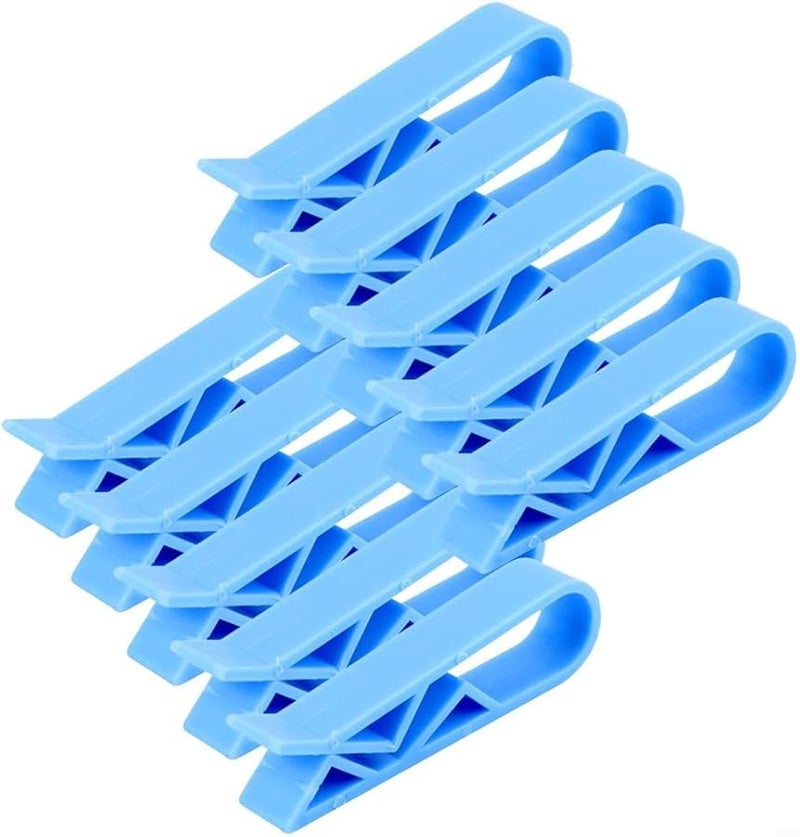 مشابك بلاستيكية زرقاء لأكياس القمامة 10 قطع لإدارة نفايات المطبخ - Image 2