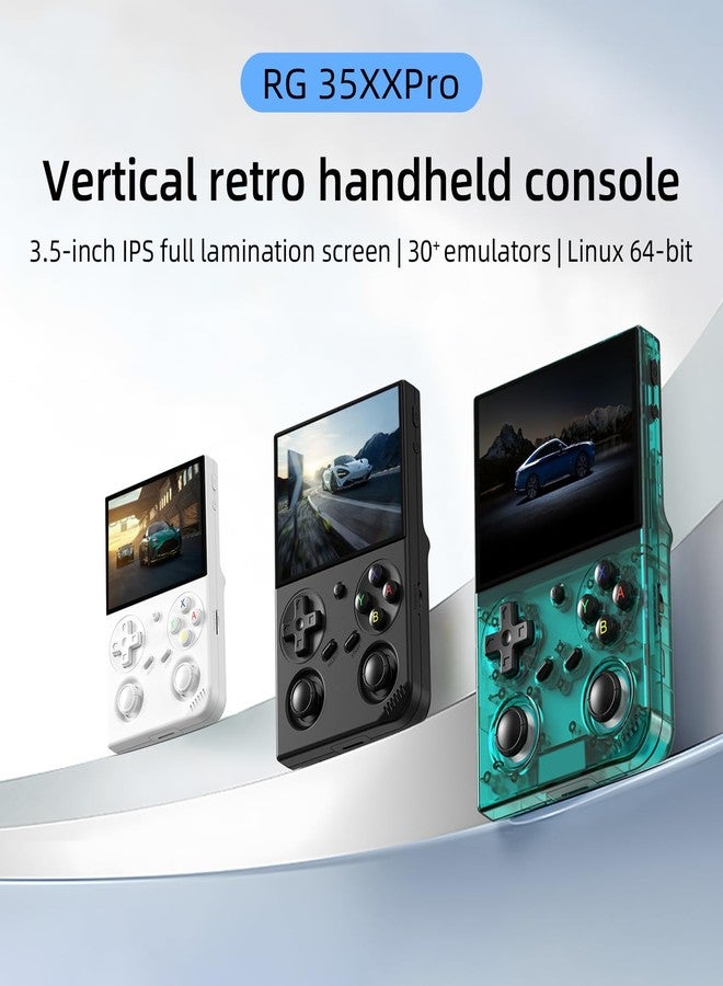 AMPOWN RG 35XXPro Retro Handheld Game Console 3.5-inch 640*480 IPS Screen 3200mAh Built-in 64G TF Card Supports Multiple Simulators Linux System with Screen Protector Teal - Image 2