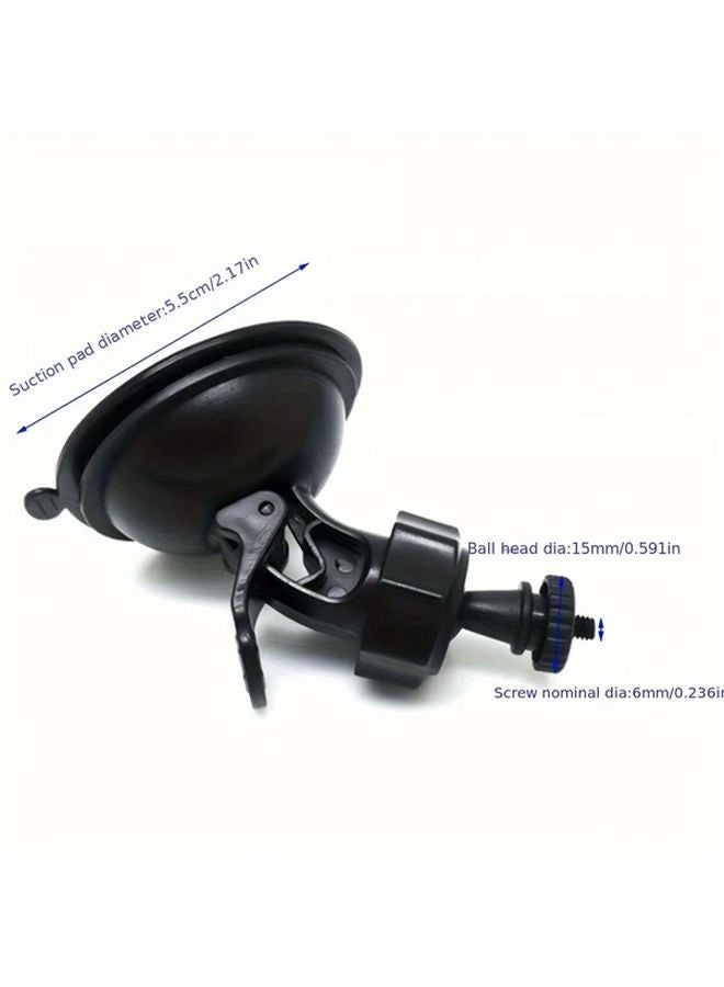 Black ABS Car Dash Camera Suction Cup Mount Adjustable Tilt Head For Most Vehicles - Image 3