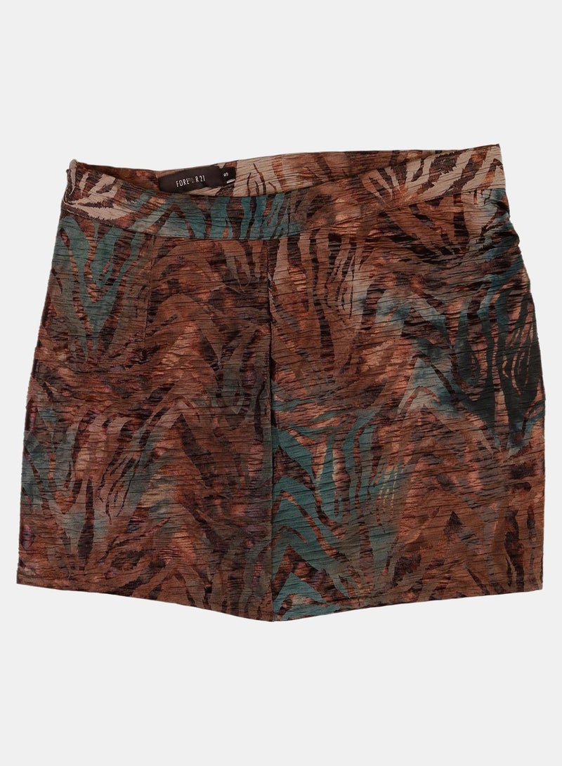 FOREVER 21 Textured Jacquard Abstract Floral Mini Skirt - Image 2