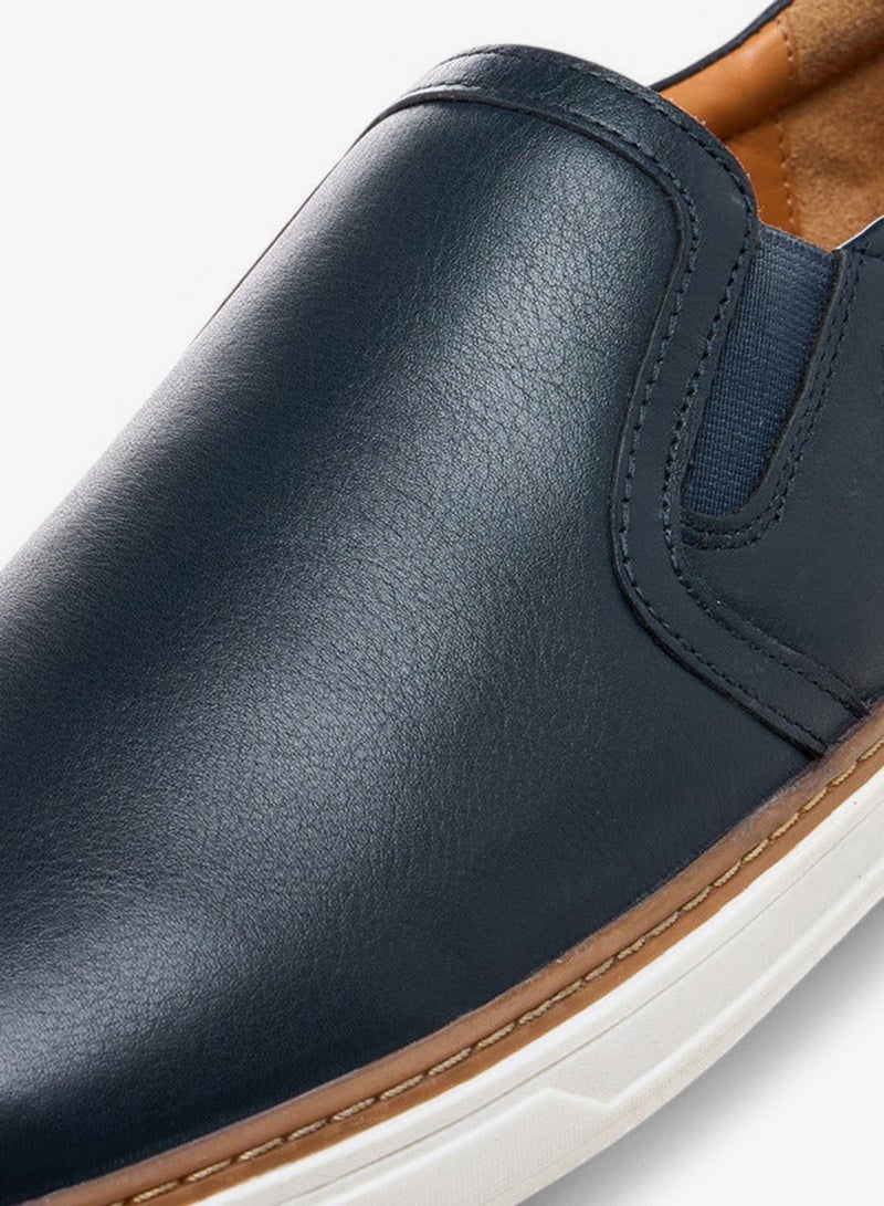 DUCHINI Men's Leather Textured Slip-On Loafers - Image 4