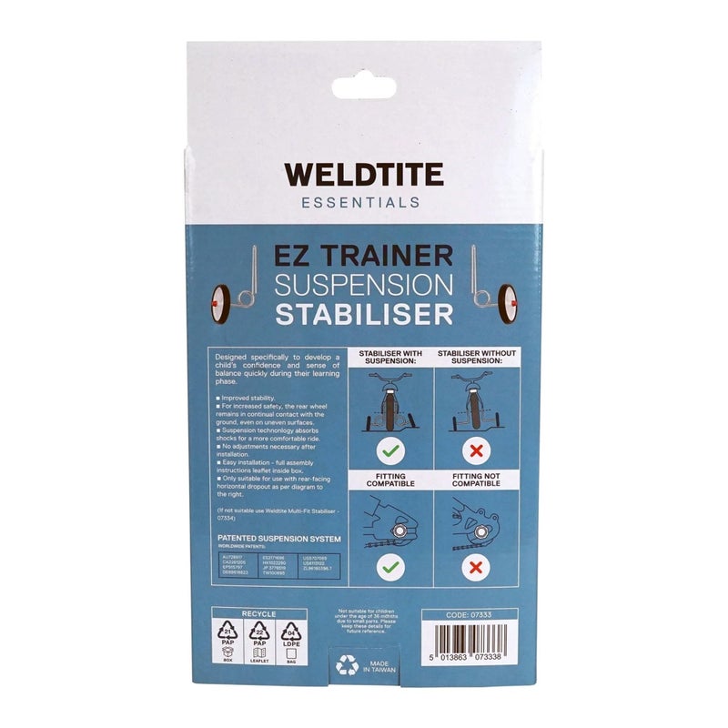 weldtite Adie AD7333 Sprung Ez Trainer Stabiliser Wheel - White, Size 12/16 - Image 2