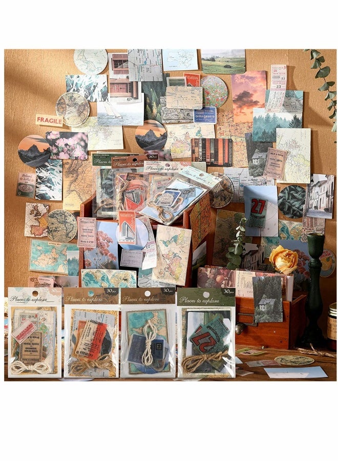 Journal Stickers Vintage Scrapbook Stickers 120 Piece Antique Stickers Parchment Old Retro Scrapbooking Paper for Art Journaling DIY Crafts Bullet Journals Planners Scrapbooking Supplies - Image 1