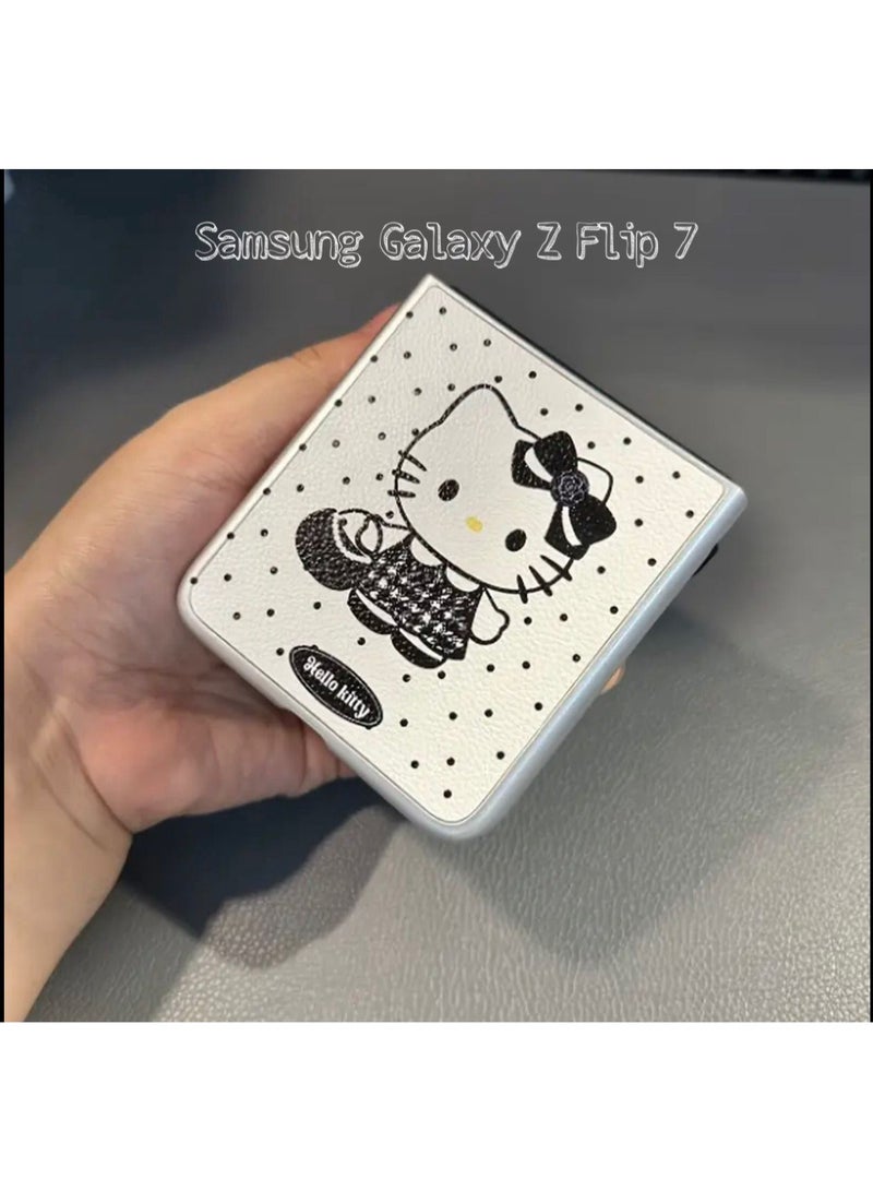 جراب هاتف قابل للطي بتصميم كرتوني لـHello Kitty لهاتف Samsung Galaxy Z Flip 7 - Image 1