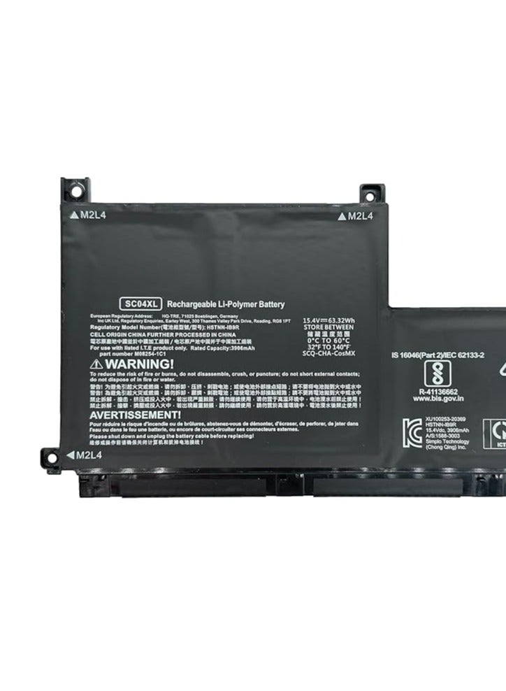 Terabyte SC04XL HSTNN-IB9R M07392-005 M08254-1C1 L777034-005 SC04063XL Laptop Battery Replacement for HP Envy 14-EB 14-EB0376NG 14-EB0010NR 14-EB07755 NR Series g (15,00) 2V 63.32Wh) - Image 2