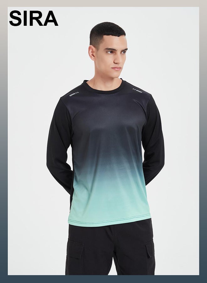 SIRA Men's 4-Piece Workout Set, Black-Green – Quick-Dry Top, Shirt, Pants & Shorts - Image 4