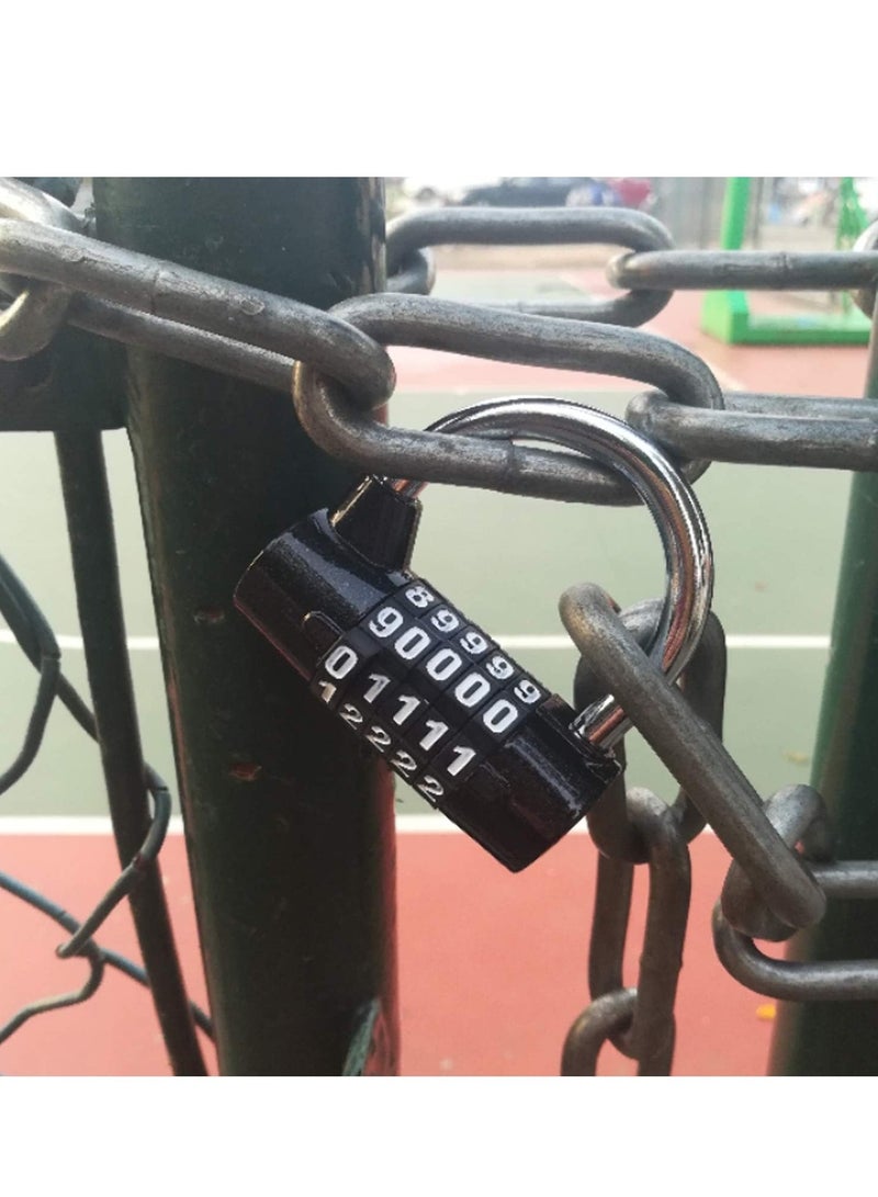 AROAQ Combination Padlock, 5 Dial Digit Number Combination Travel Password Lock, Resettable Code Combo Security Lock, Compact And Durable Lock For Cabinet Gate Locker Toolbox Gym, (1pc, Silver) - Image 4