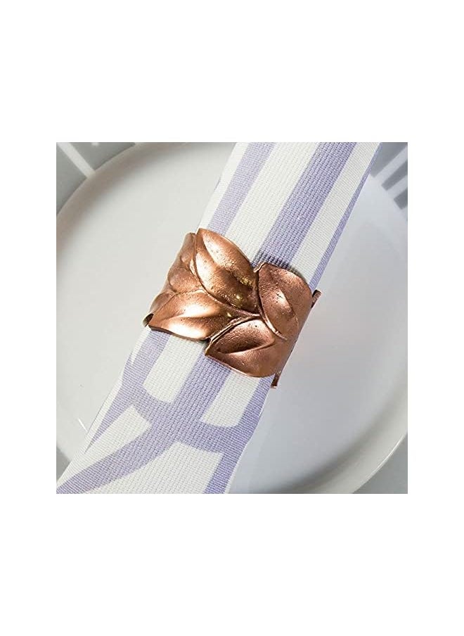 Silsal - of 6 Floral Napkin Ring - Bronze - Image 1
