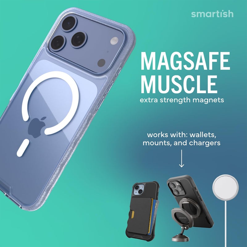 SmartishÂ® iPhone 17 Pro Max MagSafe Clear Case - Gripmunk Magnetic Slim Case [Lightweight + Protective] Anti-Yellowing Thin Grip Clear Cover for Apple iPhone 17 Pro Max - Clearly Clear - Image 3