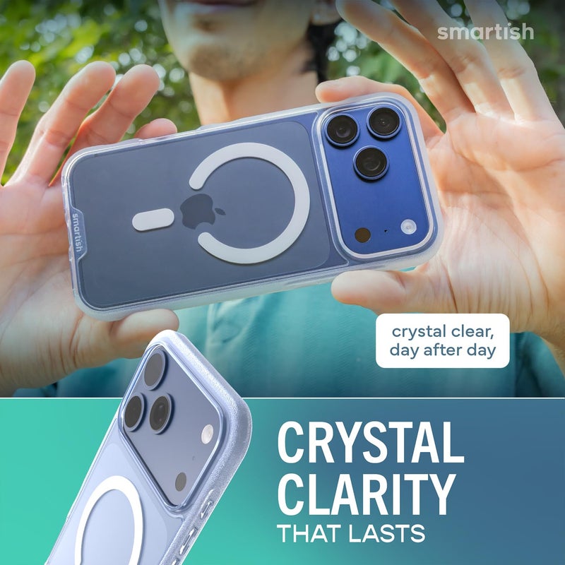 SmartishÂ® iPhone 17 Pro Max MagSafe Clear Case - Gripmunk Magnetic Slim Case [Lightweight + Protective] Anti-Yellowing Thin Grip Clear Cover for Apple iPhone 17 Pro Max - Clearly Clear - Image 4