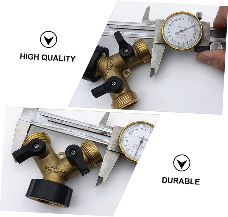 SHOWERORO Brass Garden 2-way Splitter Connector with Shut-off Valves, 3/4 Inch Y- for Outdoor Watering and Car Washing - Image 3