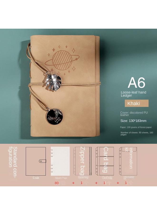 Bluejw A6 Loose-leaf Notebook Simple Ins Style Hand Book Original Japanese Hand Book Suit Girl Cute Student - Image 1