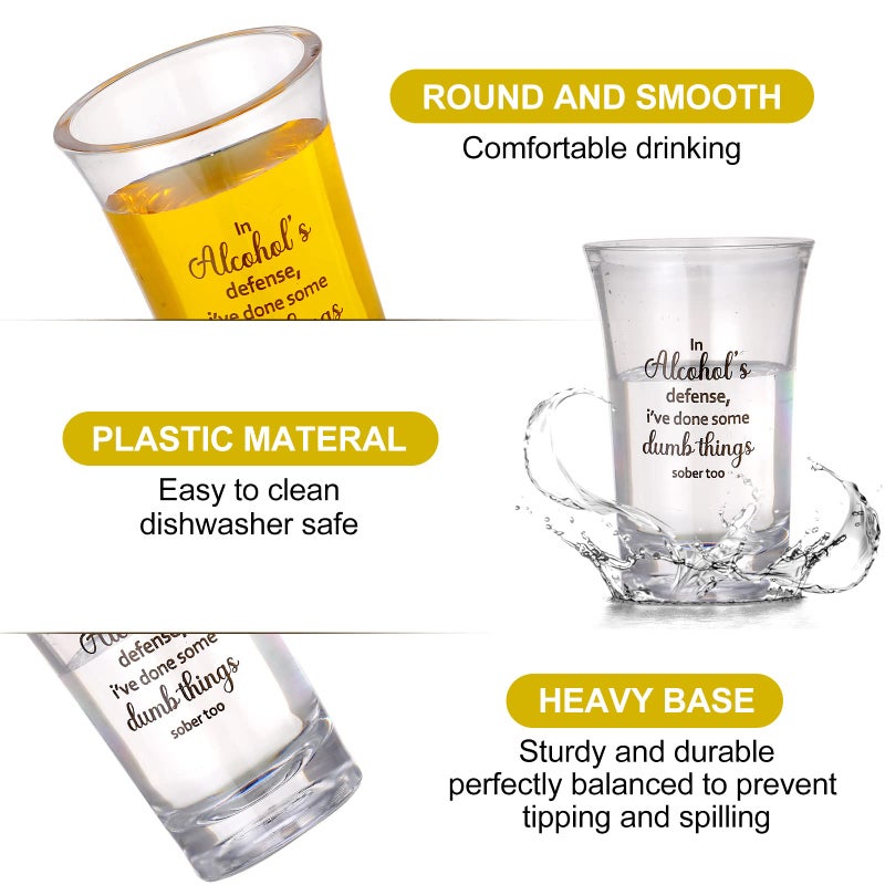 Cunhill 12 Packs Funny Shot Glasses Acrylic Clear Party Shot Glasses 1.2 Ounce Small Wine Glass Cups Bulk Adult Birthday Drinking Gifts Supplies(Friend) - Image 3