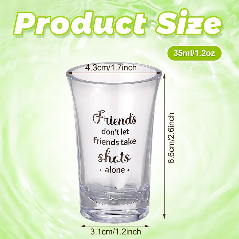 Cunhill 12 Packs Funny Shot Glasses Acrylic Clear Party Shot Glasses 1.2 Ounce Small Wine Glass Cups Bulk Adult Birthday Drinking Gifts Supplies(Friend) - Image 2