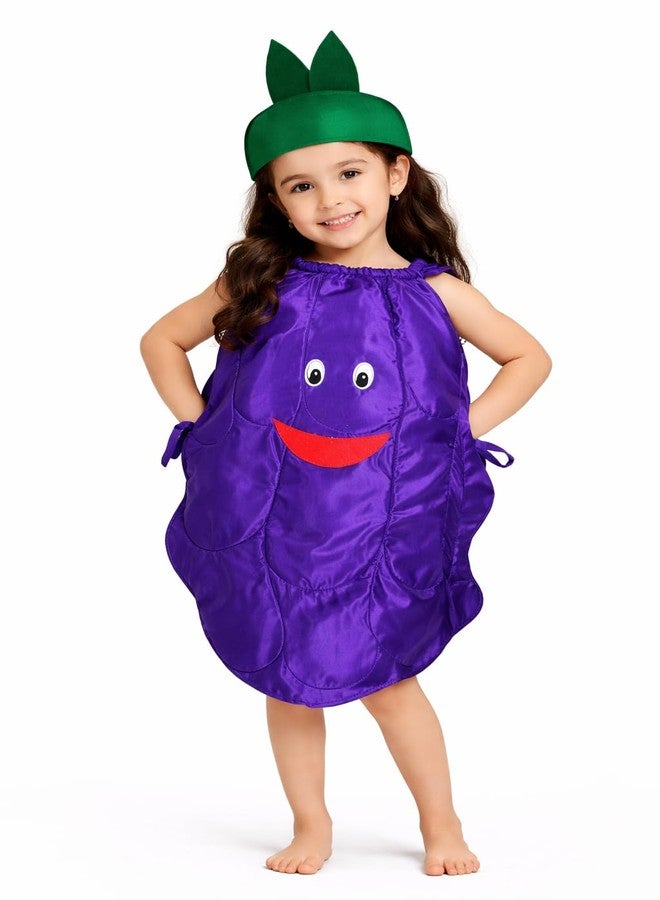 Nic Fruit And Vegetable Fancy Dress Costume For Kids | Fruit Shape Cutout For Childs | Healthy Fruits Dress (Jumpsuit Not Include) (Grapes, 5-6 Years) - Image 1