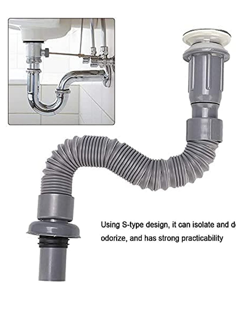 Generic - Expandable Sink Drain Pipe, Bathroom and Kitchen Sink Drain Pipe, 15-31 Inch Universal Sink Pipe, Bathroom Washbasin Kitchen Sink Drain Pipe Assembly - Image 1