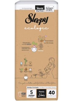 Sleepy Baby Ecologic Pants Size 5, 40 Count, Eco-Friendly, Hypoallergenic, Superior Absorbency, All-Natural Materials  - Image 1