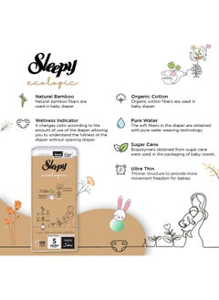 Sleepy Baby Ecologic Pants Size 5, 40 Count, Eco-Friendly, Hypoallergenic, Superior Absorbency, All-Natural Materials  - Image 5