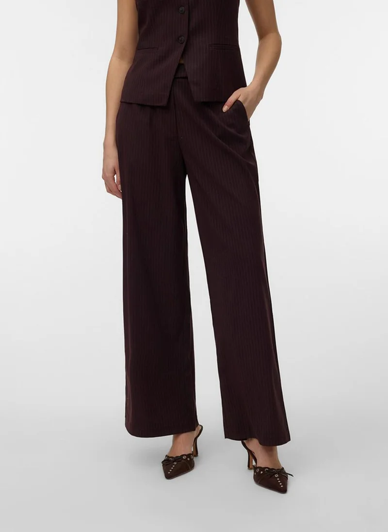 فيرو مودا VMRIVA Mid Waist Pinstripe Straight Pants