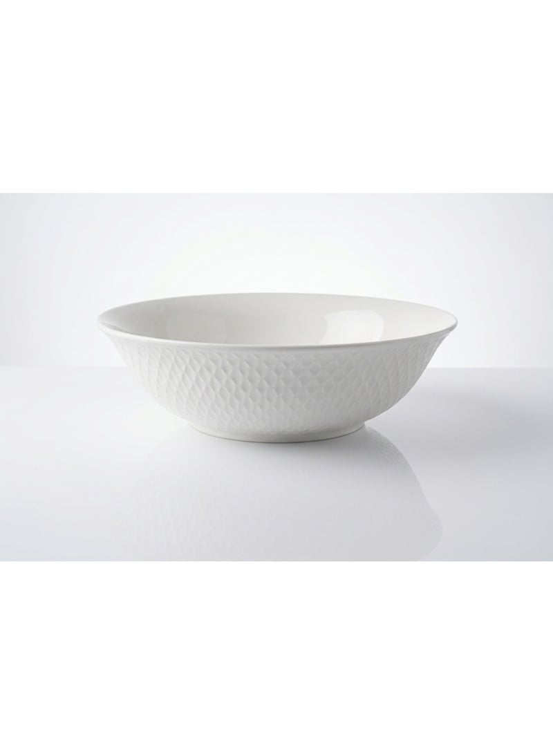 12-Piece Diamond Texture Embossed Scratch-Resistant & Microwave Safe Ceramic Dinnerware Set, Set for 3 - Image 5