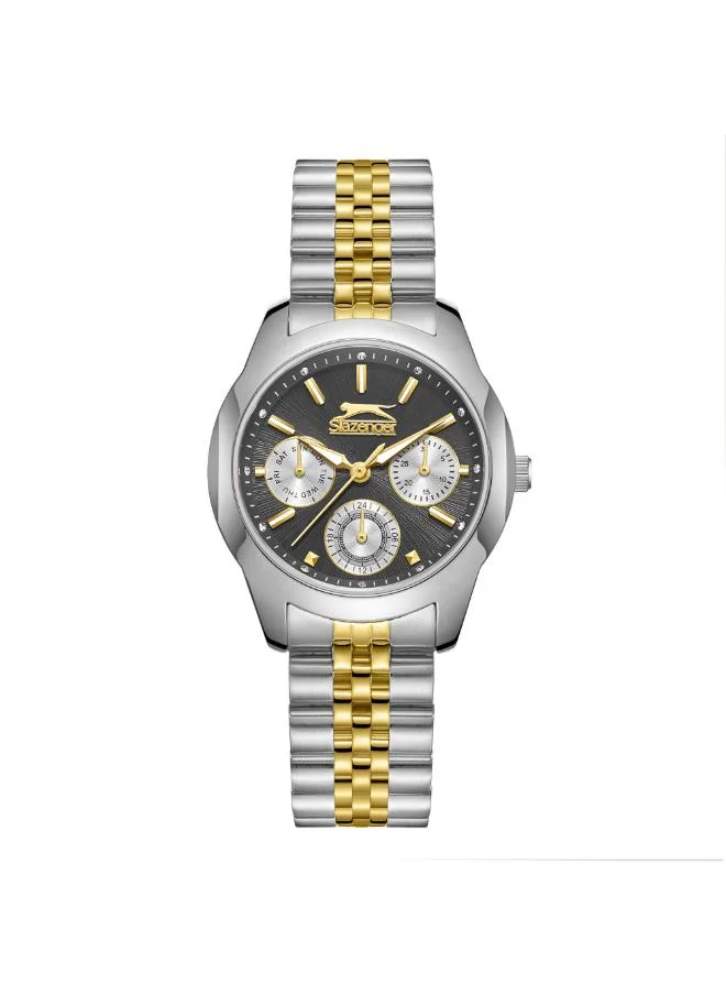 Slazenger SLAZENGER SL.9.2408.4.03 Women's Multi Function Display Watch & Metal Strap Silver/Gold
