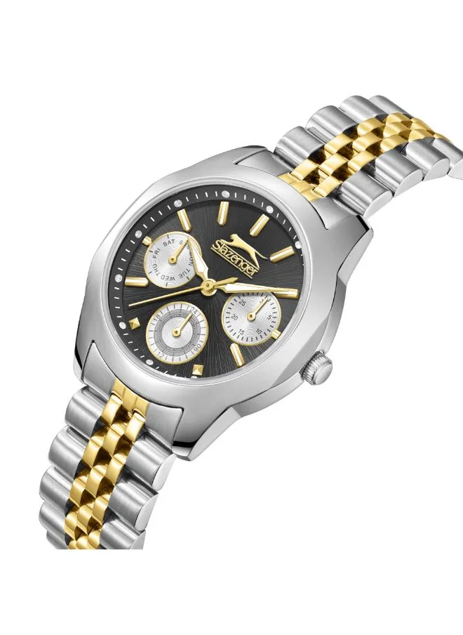 Slazenger SLAZENGER SL.9.2408.4.03 Women's Multi Function Display Watch & Metal Strap Silver/Gold