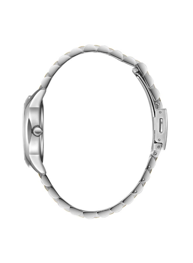 سلازنجر ساعة نسائية متعددة الوظائف بشاشة مع سوار معدني فضيذهبي - Image 3