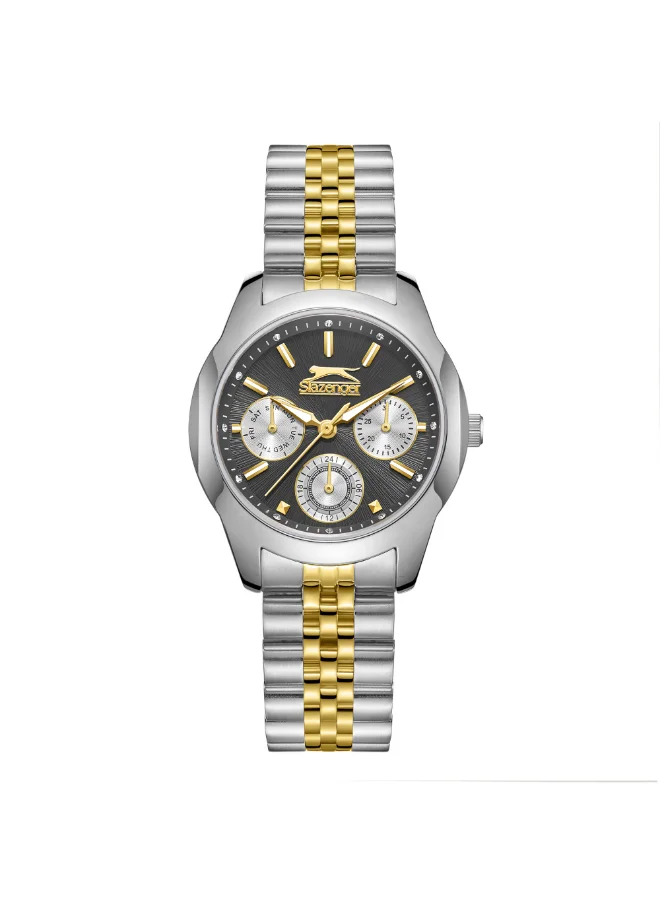 Slazenger Women's Multi Function Display Watch With Silver/Gold Metal Strap - SL.9.2408.4.03