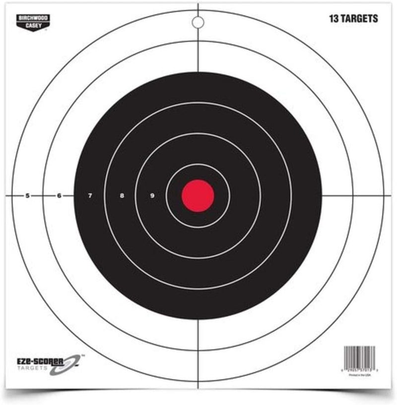 BIRCHWOOD CASEY 12" Eze-Scorer Bull's-Eye Practice Shoot-Up Brilliant White Paper Targets for Indoor and Outdoor Use, 13 Targets - Image 4