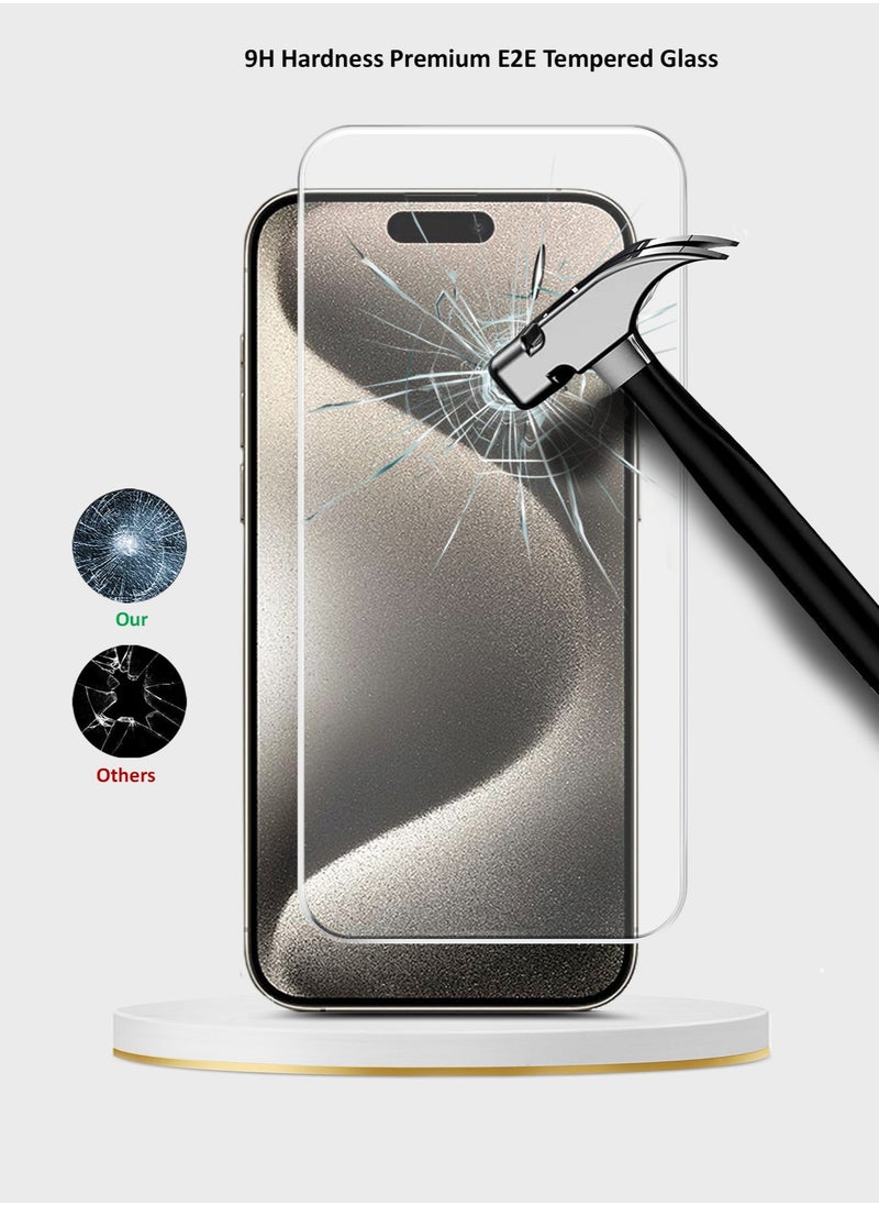 Wtech Apple iPhone 15 Pro Max 2023 Premium Series Curved Edges 9H 2.5D Tempered Glass Screen Protector (MSG9CN) - Clear  - Image 5