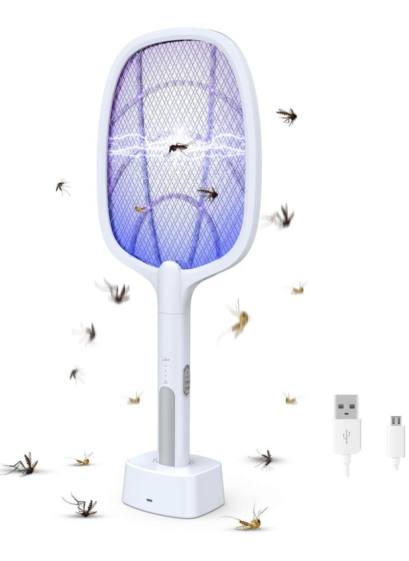 إلترازون Best Mosquito Killer Racket with Rechargeable Battery – UV Light Insect Zapper Bat with Auto Killing Mode, Detachable Stand, 3-Layer Safety Net – Electric Fly Swatter for Home, Indoor & Outdoor Use - Image 1