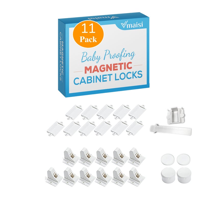 Vmaisi ChildProof Magnetic Cabinet Locks (11 Locks and 2 Keys) - Image 1