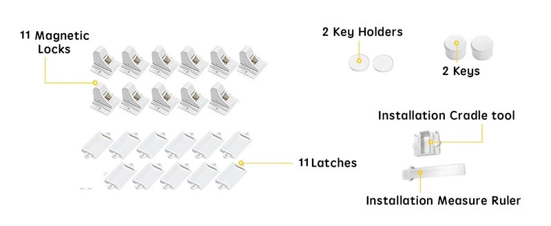 Vmaisi ChildProof Magnetic Cabinet Locks (11 Locks and 2 Keys) - Image 2