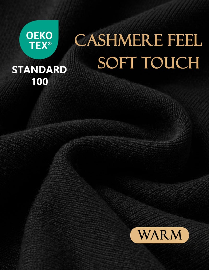 PULI Women's Elegant Shawl Wraps Soft Open Front Poncho Sweater for Spring Fall Winter Black - Image 4