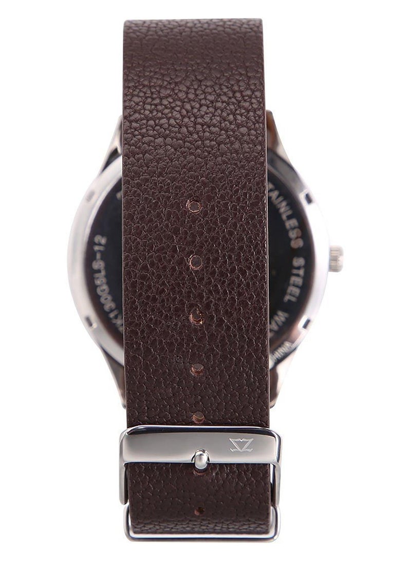 ZINK ZK130G5LS-12S ELEGANCE - TIMELESS MEN'S LEATHER WATCH with Silver Dial & Brown Band - Image 4