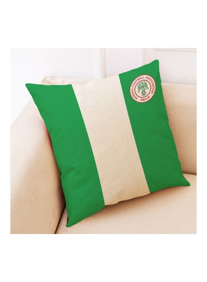 نيبمينينت غطاء وسادة ديكور بطبعة شعار المنتخب الإنجليزي بيج / أحمر/أخضر 45x45سنتيمتر
