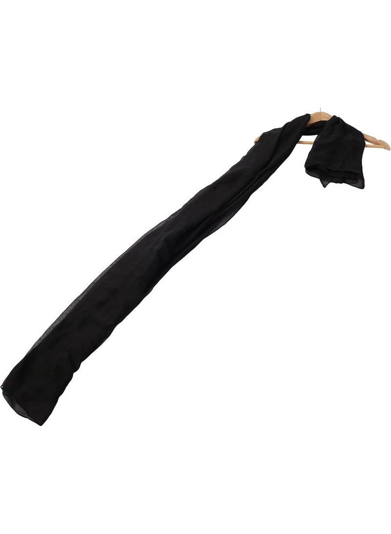 خاجول وشاح قطني خفيف الوزن للنساء، شال ناعم عصري ناعم، ملفوف بأناقة (أسود) - Image 4