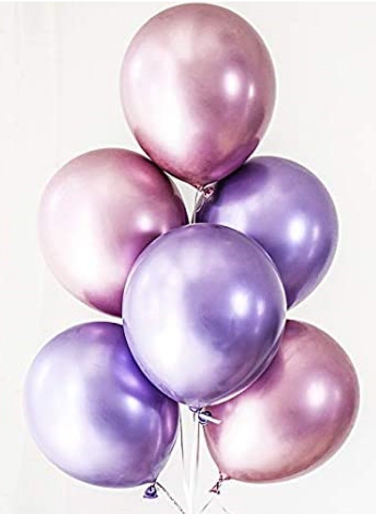 JOLLITY LLC Metallic Chrome Balloons 50 Pcs 12 Inch Helium Shiny Thicken Latex Party Decoration (Chrome Mauve) - Image 3