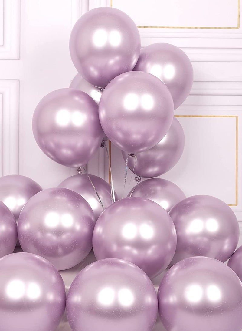 JOLLITY LLC Metallic Chrome Balloons 50 Pcs 12 Inch Helium Shiny Thicken Latex Party Decoration (Chrome Mauve) - Image 2