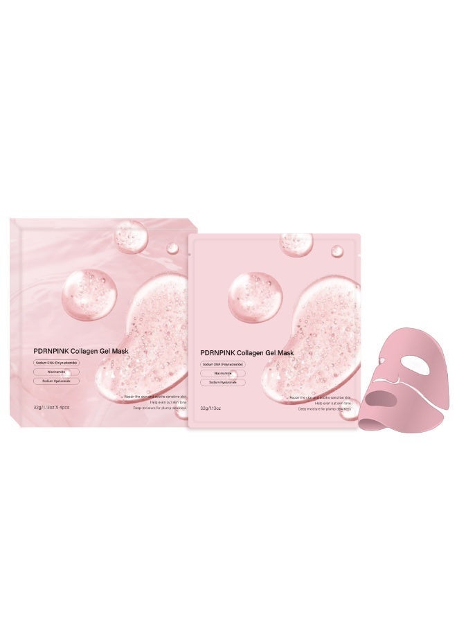HFRUI Jelly Gel Mask with Salmon DNA PDRN Pink Collagen | Overnight Face Mask for Glass Glow Skin | Elasticity, Hydrating, Firming and Moisturizing | Skincare, 32g x 4ea - Image 2