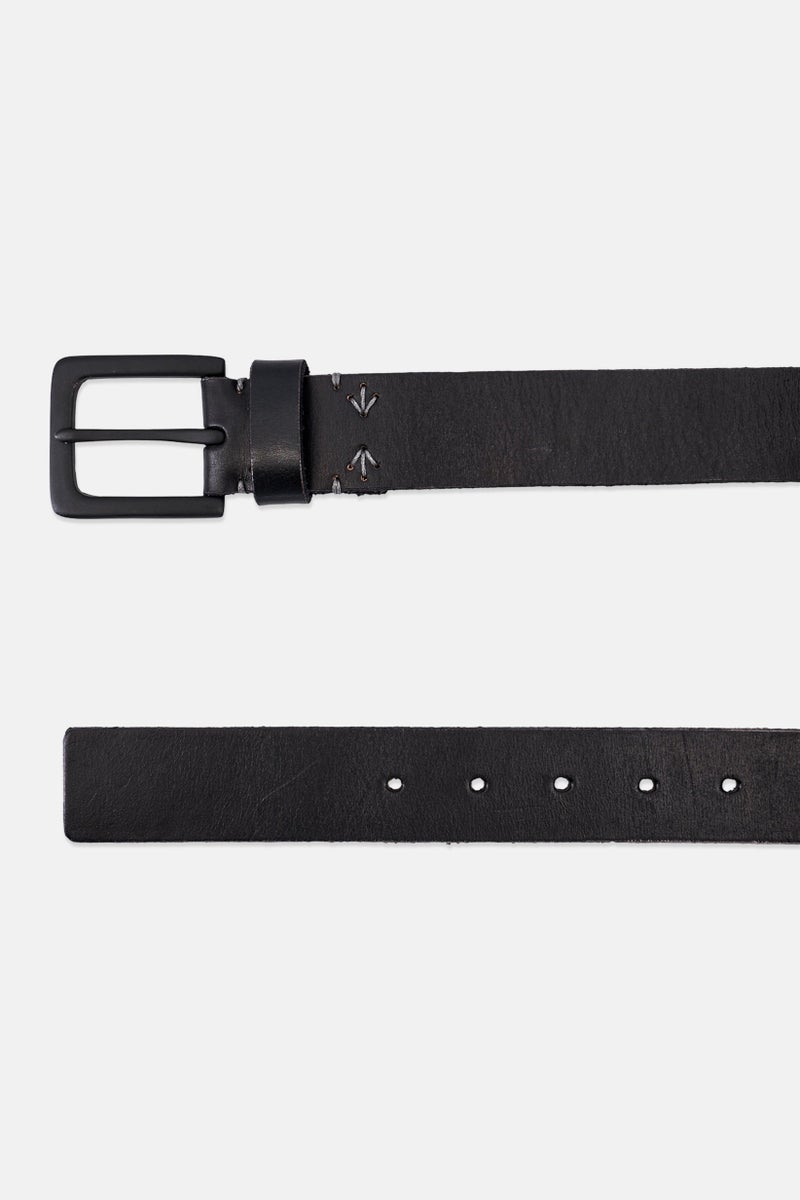 Jack Jones Men C Duke Leather Belt, Black  - Image 2