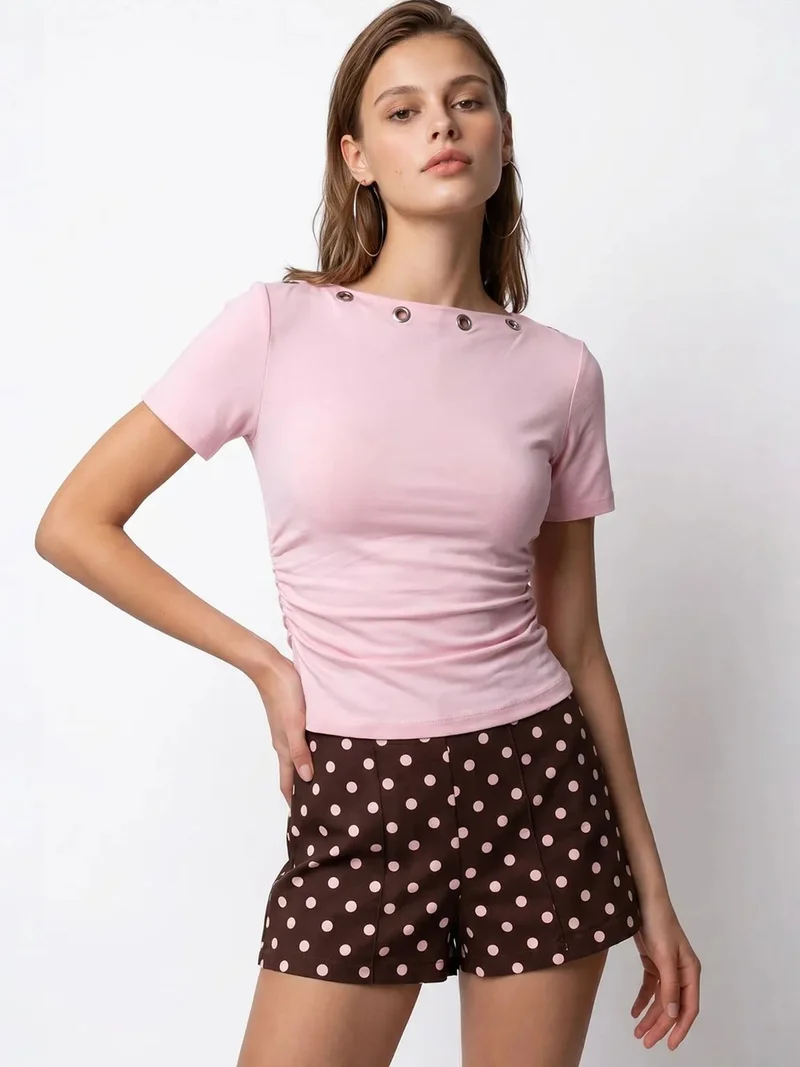 ميكسراي MIXRAY Women's Slim Fit Boat Neck T-Shirt