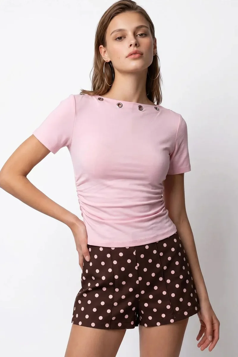 ميكسراي MIXRAY Women's Slim Fit Boat Neck T-Shirt