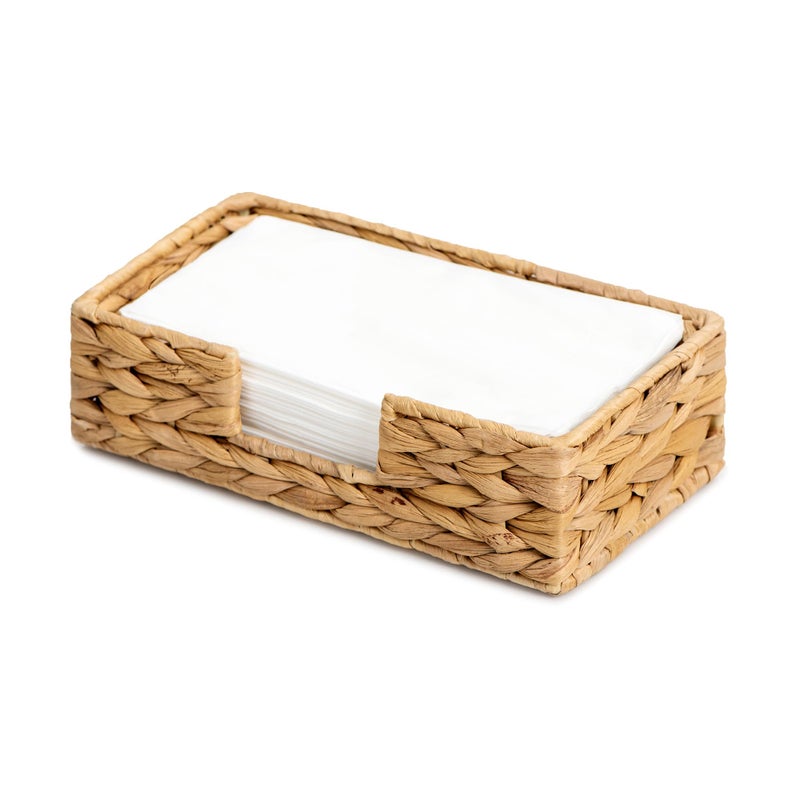StorageWorks Water Hyacinth Napkin Holder for Bathroom Wicker Napkin Baskets for Bathroom Guest Towel Holder 9 L x 5W x 2 H 1 Pack