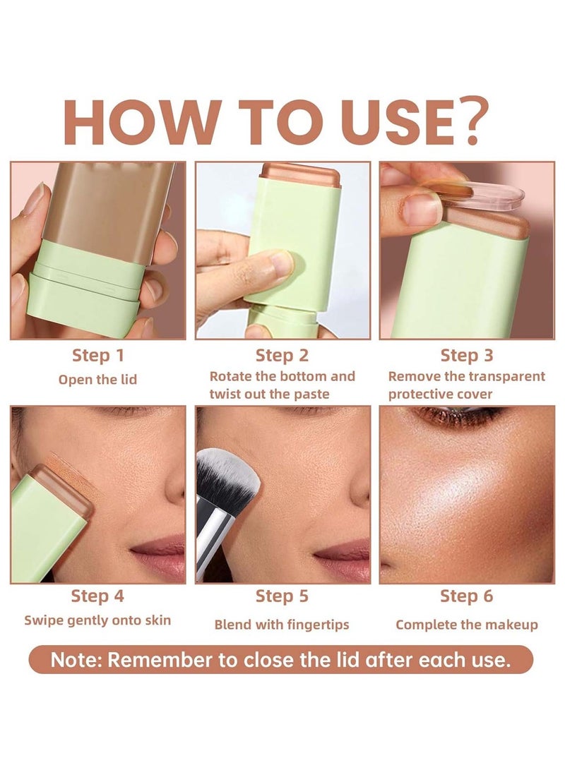 Huitich Moisturizing Brown Blush Stick Natural Creamy Cheek Tint  - Image 4